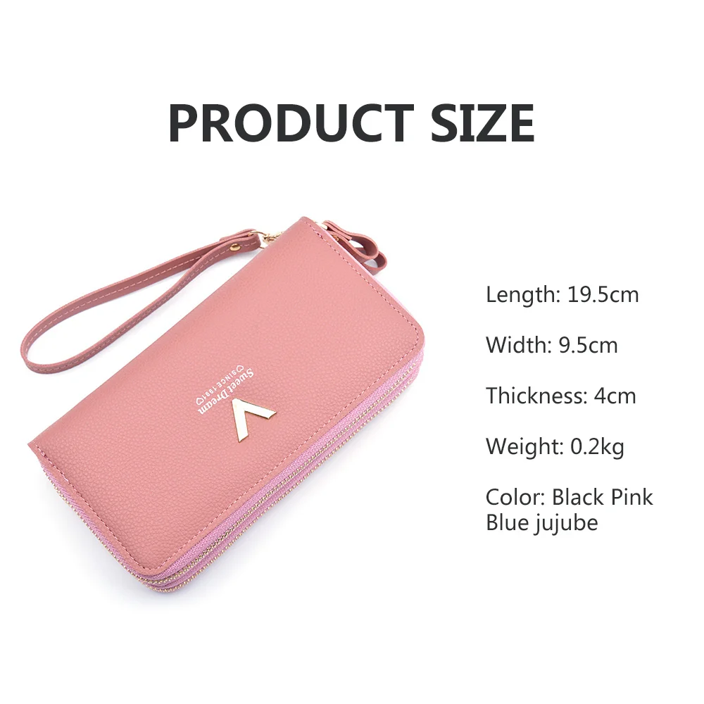

Cards Holder Wallet Ladies Cute Bowknot Women Long Wallet Pure Color Clutch Bag 2020 New PU Leather Purse Phone Card Holder Bag