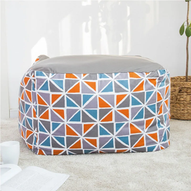 Lazy Beanbag Sofa Cover Without Filler Pouf For Living Room Foot Stool Ottoman Japanese Tatami Nordic Geometry Home Furniture
