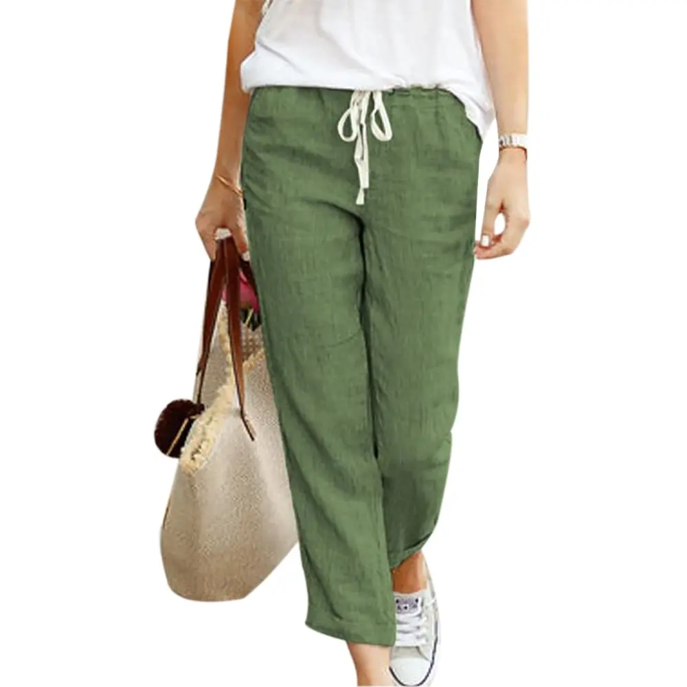 CALOFE 2020 осенние женские шаровары Повседневные брюки свободные хлопковые льняные
