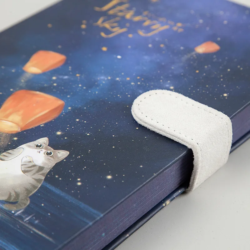 

Starry Sky" Hard Cover Diary Cute Cat Journal Study Notebook Notepad Beautiful Stationery Gift