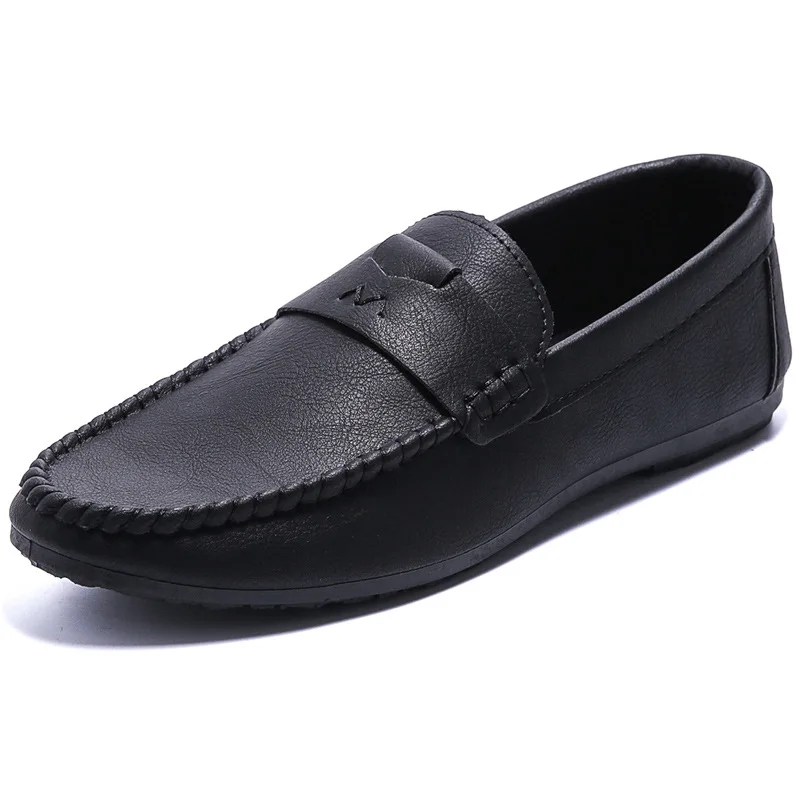

2021 Early Autumn New British Style Men's Leather Casual Shoes Breathable Slip-on Shallow Loafers Non-slip Anti-Odor for Daily