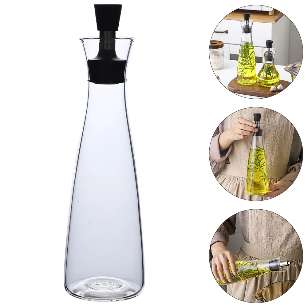 

1 Pc Wear-resistant Vinegar Bottle Dust-proof Oil Bottle with Lid (Black)