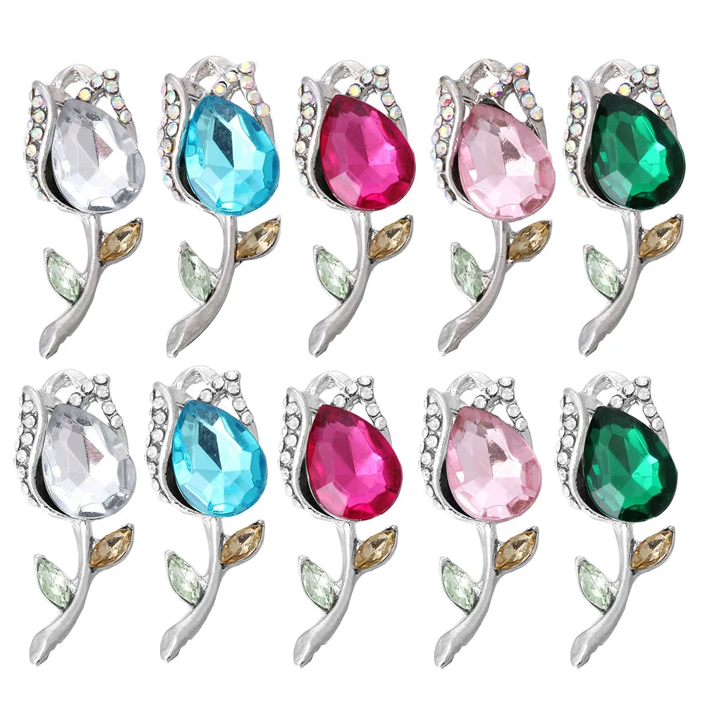 6 шт./лот Новинка роза цветок застежка кнопки аксессуары Подходит для 18 мм DIY