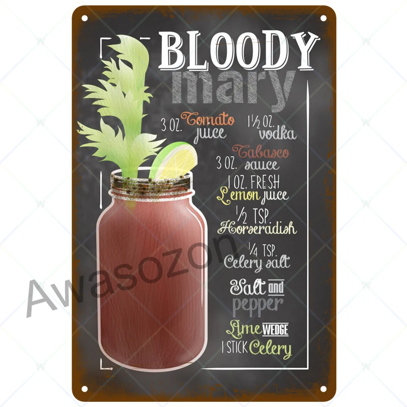 Винтажная металлическая жестяная вывеска для коктейлей Мохито авиационная Куба