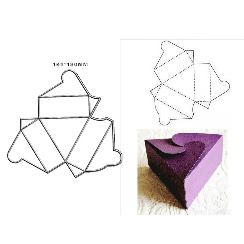 Troqueles de corte de Metal para álbum de recortes, caja de regalo de triángulo en espiral, tarjeta de Marco en relieve artesanal sin sello de Navidad, 3D, novedad de 2021