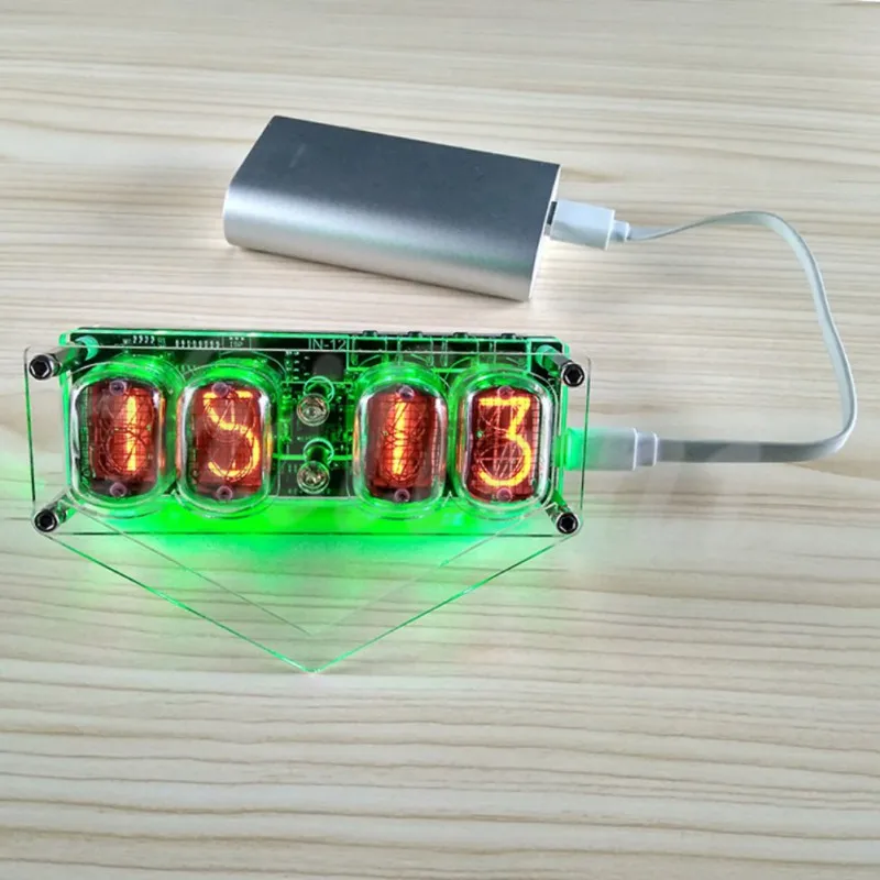 Nixie Tube Clock IN-12 4-bit Glow RGB Colorful Bulb Time Display Retro Table |