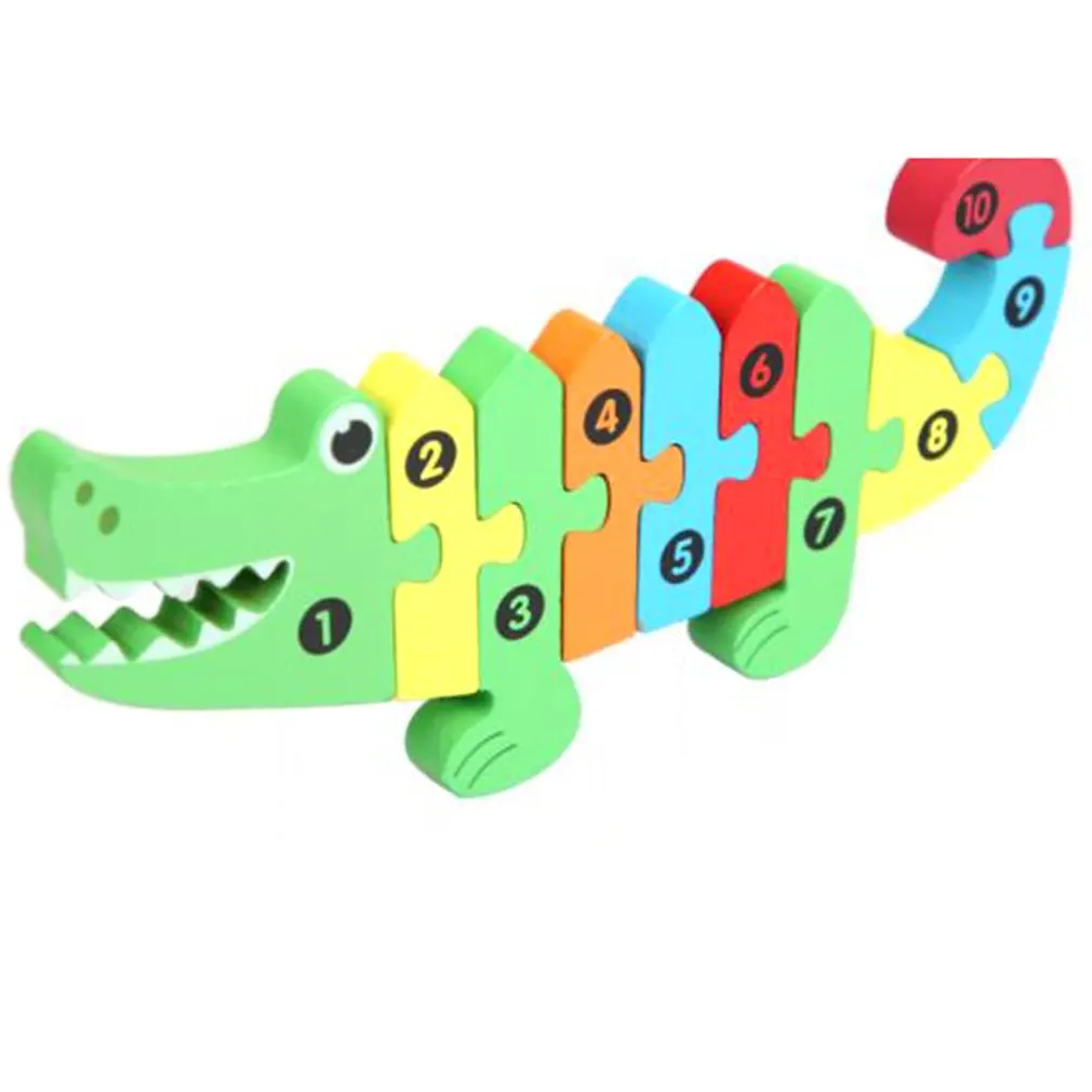 

Wooden Three-dimensional Puzzle Cartoon Animal Puzzle Big Piece Puzzle 3D Children's Puzzle Board Tangram Toys