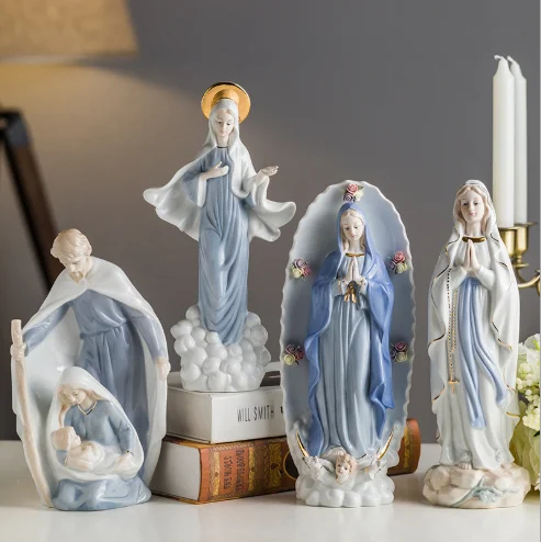 

Creative ceramics Christian Catholic Jesus Maria church family statue Religious supplies Modern home Decorative ornaments