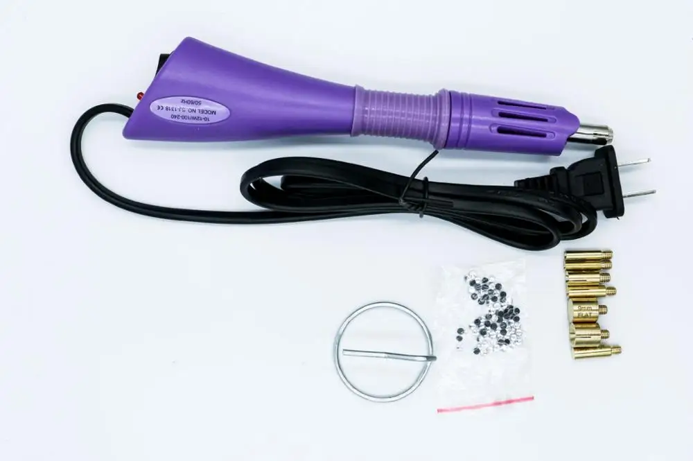 EU / US Fast Heated Hotfix Rhinestone Applicator Iron-on Wand Heat-fix Tool Gun Mixed Size Hot Fix Rhinestones Glass Decoretion images - 6