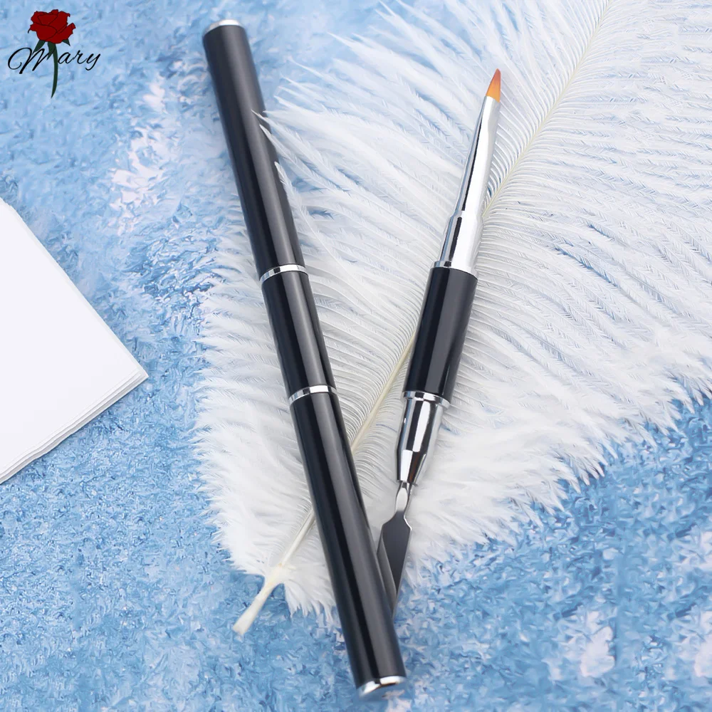 

Rosemary Poly Nail Gel Nail Art Double Use Pen Nail Brush/Push 2in1 Use Dual-ended Slice Shape Tool For Nail Tips