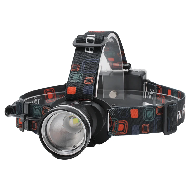 BORUIT RJ-2166, мощный светодиодный фонарь T6, 3 режима, масштабируемый налобный фонарь, AA аккумулятор, Головной фонарь, водонепроницаемый фонарик для кемпинга, охоты