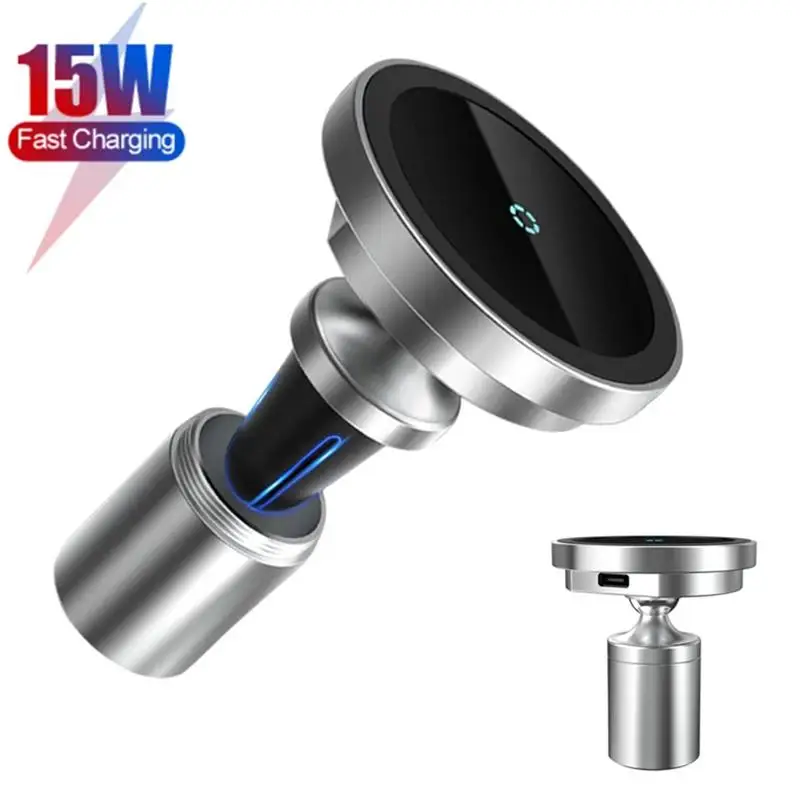 

15W Car Wireless Charger Air Outlet Mount Magnetic Fast Charging Stand Vehicle Phone Charger Holder for iPhone 12 mini pro max