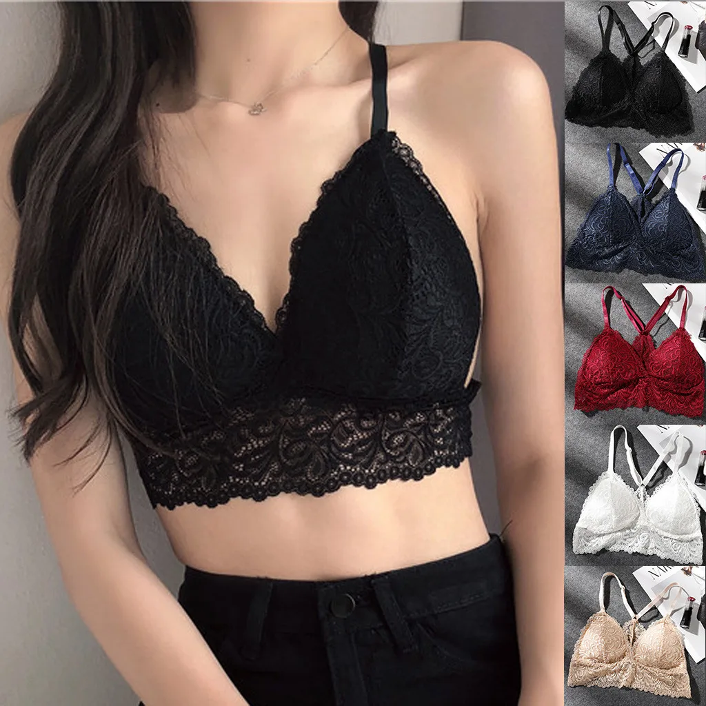 Женская кружевная майка укороченный топ без косточек с мягкой подкладкой летняя