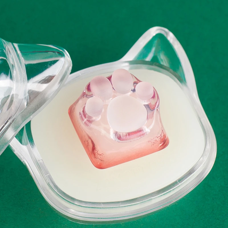 

Personality Transparent Resin Kitty Paw Artisan -Cat Paws Pad Mechanical Keyboard KeyCaps for Cherry MX Switches