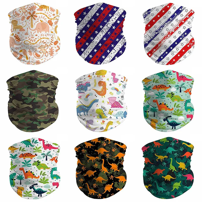 

Unisex Children Printed Headwear Scarf Outdoor Cycling Windproof Anti-Dust Warm Face Mask Multi-functional Sunscreen Bandana
