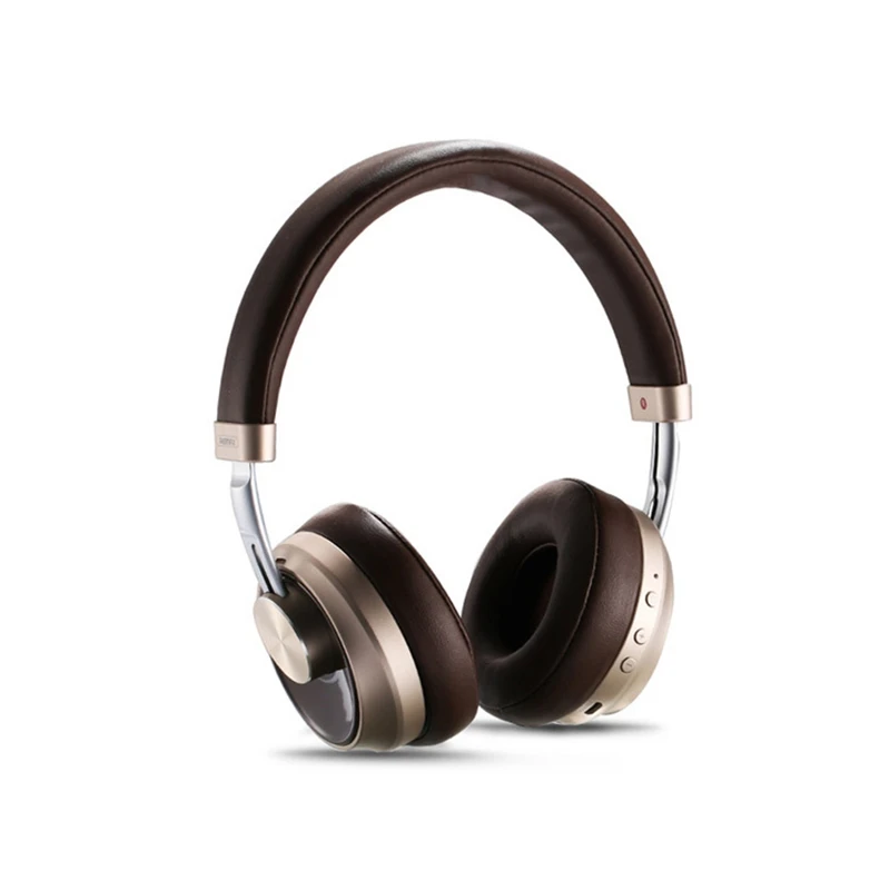 Brown Remax Rb-500Hb Bluetooth V4.1 наушники Беспроводная гарнитура с Hd микрофоном шумоподавление Hifi Звук 3D стерео бас для смартфона - Цвет: Brown
