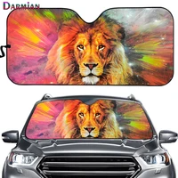 ferocious lion gradient style universal car protection windshield covers stylish mens car window cover windshield sunshade hot