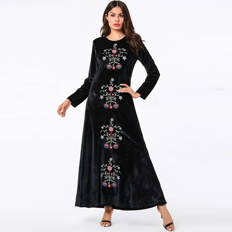 Бархатный Дубай Abaya Турция мусульманский хиджаб платье кафтан Caftan турецкая