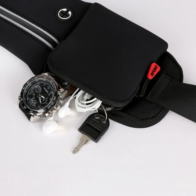

Upgraded Running Belt, Adjustable Belt And Large Pocket For Mobile Phone Waist Pocket, Support For Mobile Phone Or Tablet Under