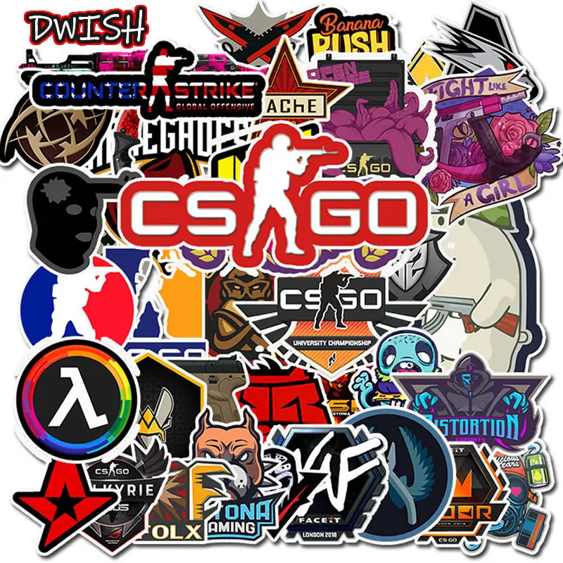 10 Вт, 30 Вт, 50 шт. CS GO ПВХ Водонепроницаемый детей Стикеры s скейтборд гитара Чемодан мотоцикл с забавными граффити Стикеры Классическая Детская игрушка