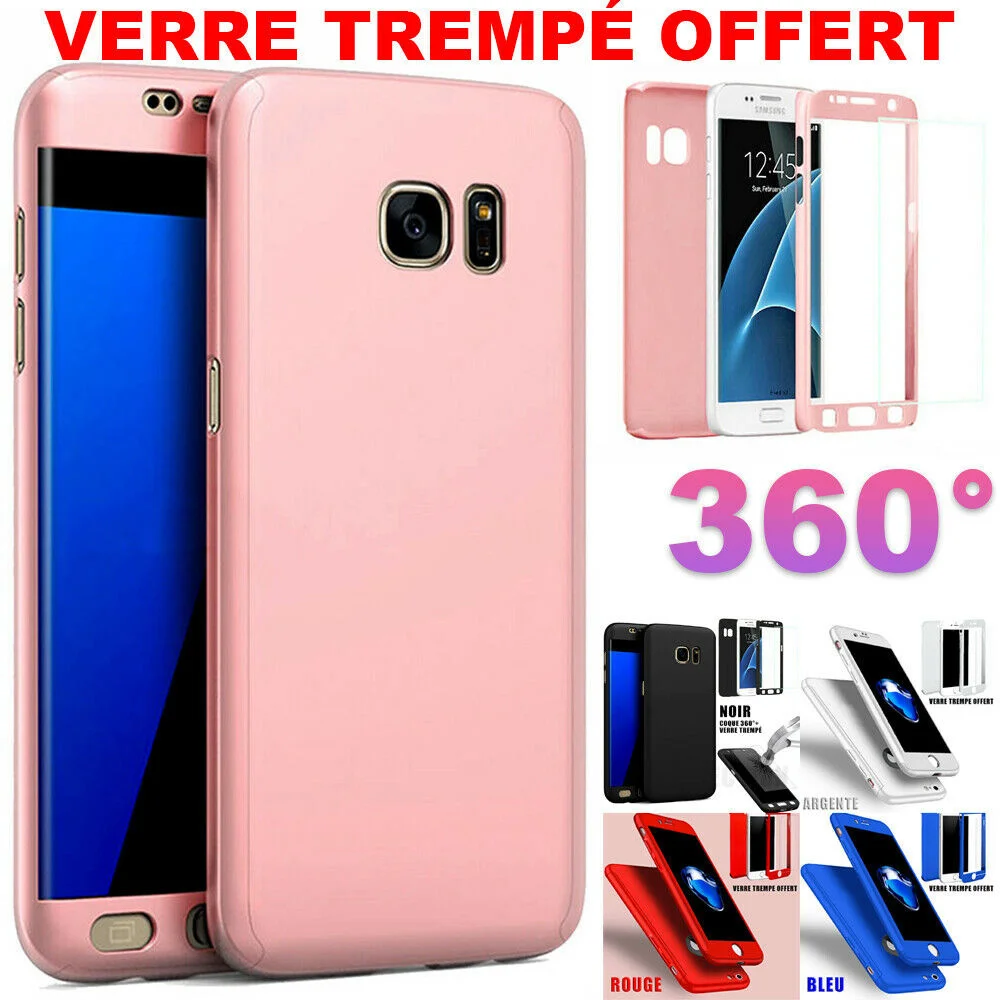 

Etui Coque Housse Pour For Samsung + Film Verre Trempe Protection Intégrale 360°