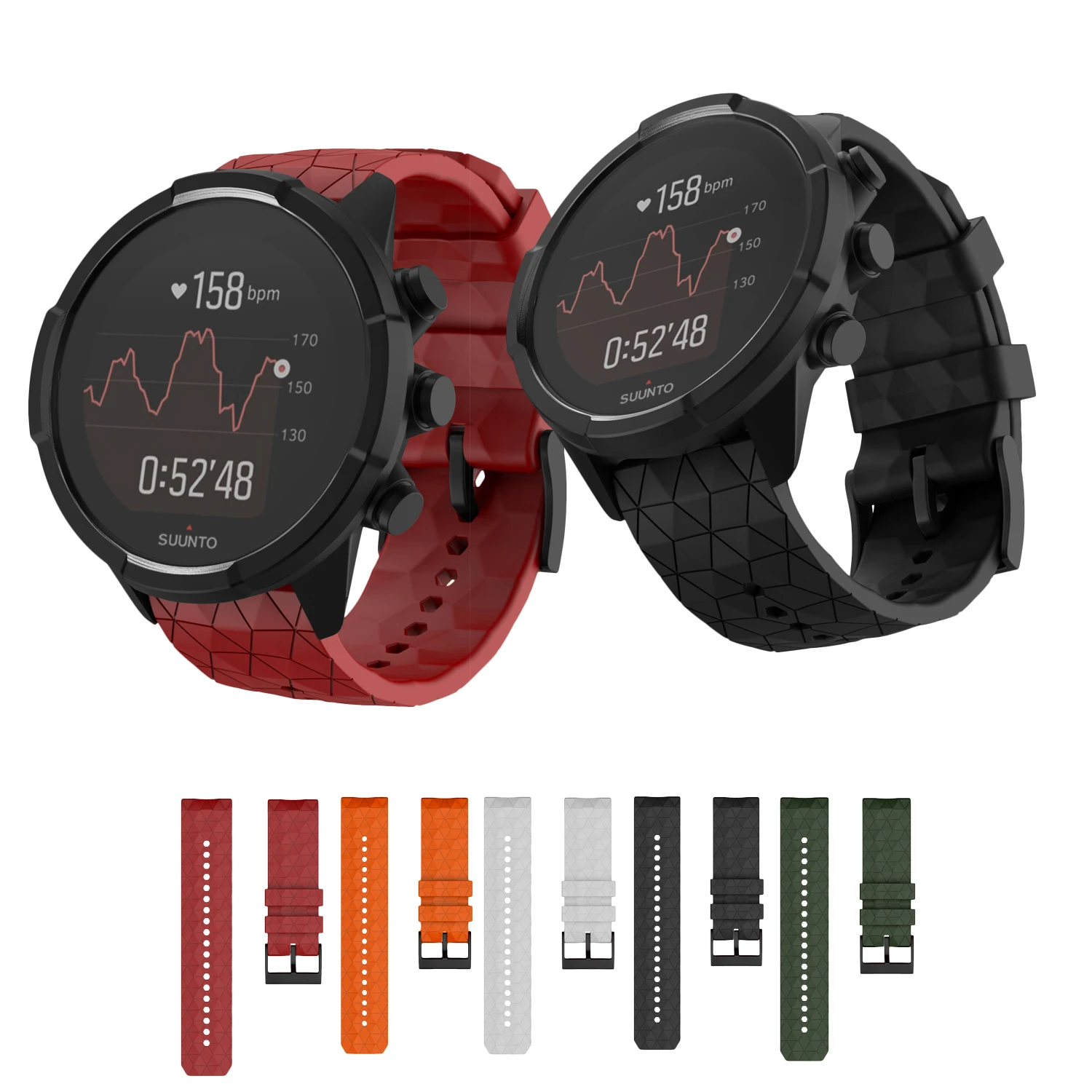 Мягкий силиконовый ремешок для часов SUUNTO 9 Baro 24 мм ширина замена браслет Spartan/9