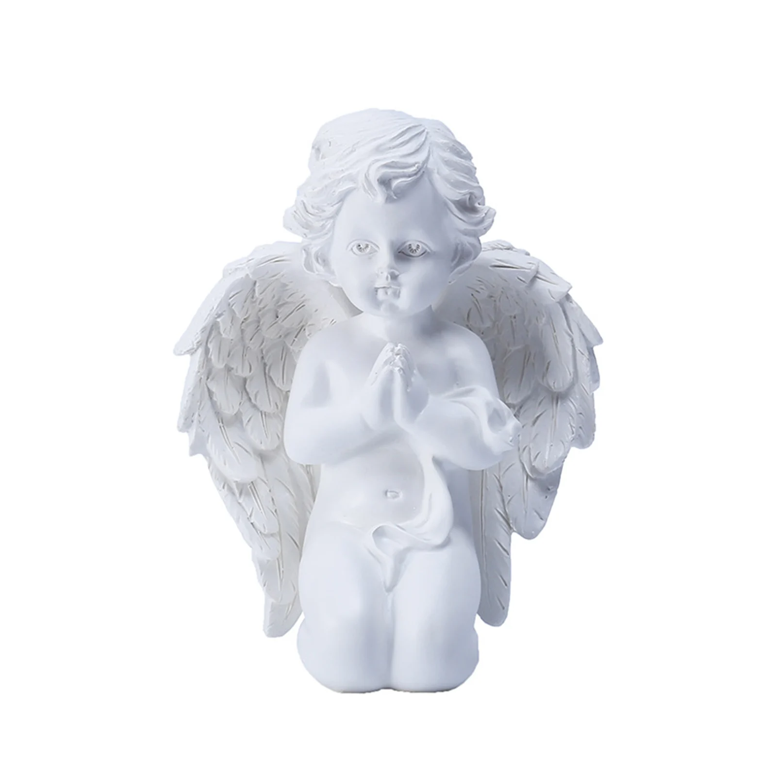 

Garden Ornament Praying Cherub With Wings Gift Church Craft Art Bring Comfort Home Decor Cute Sympathy Lawn Yard Angel Statue