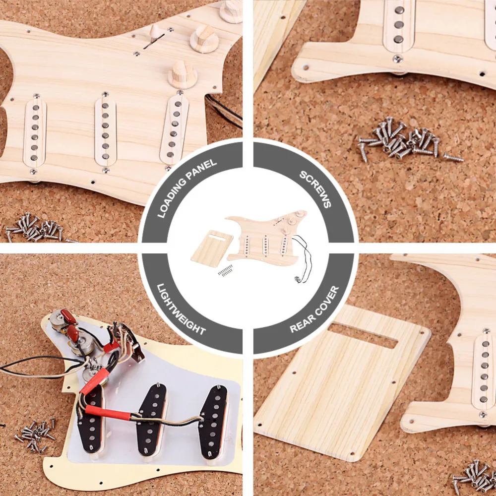 

Prewired-Loaded SSS Guitar Pickguard Scratch Plate with Back Plate for Guitar