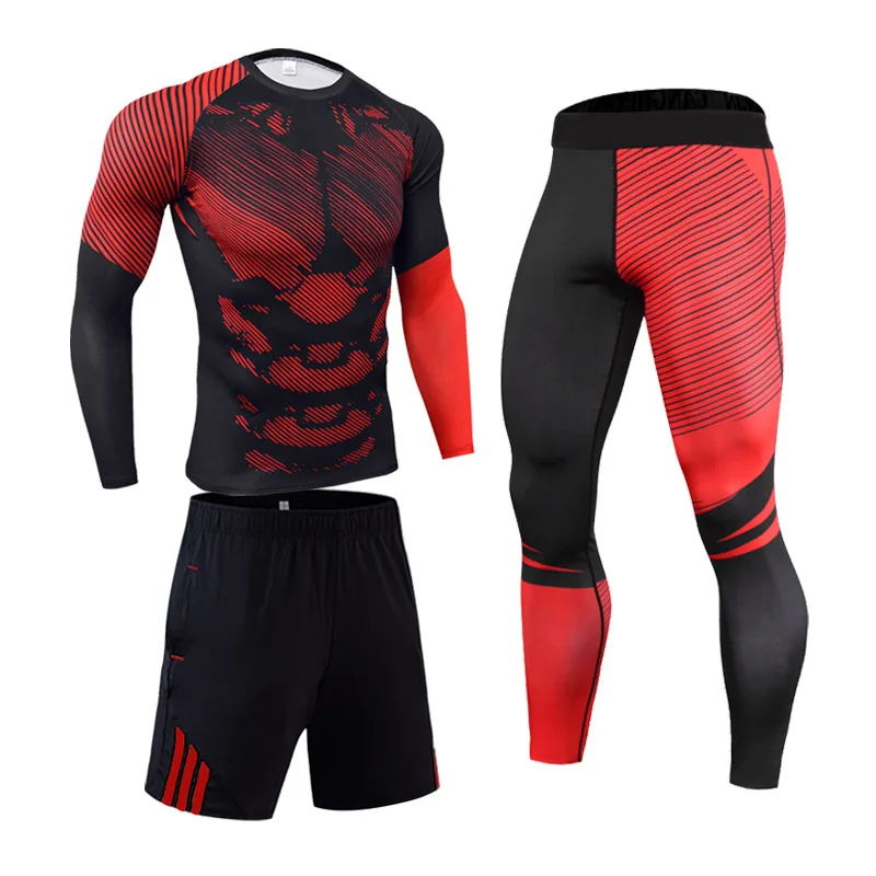 

Men's Autumn And Winter Thermal Warm Up Fleece Compression Cycling Base Layers Shorts Tights Running Sets Jersey Sports Suits