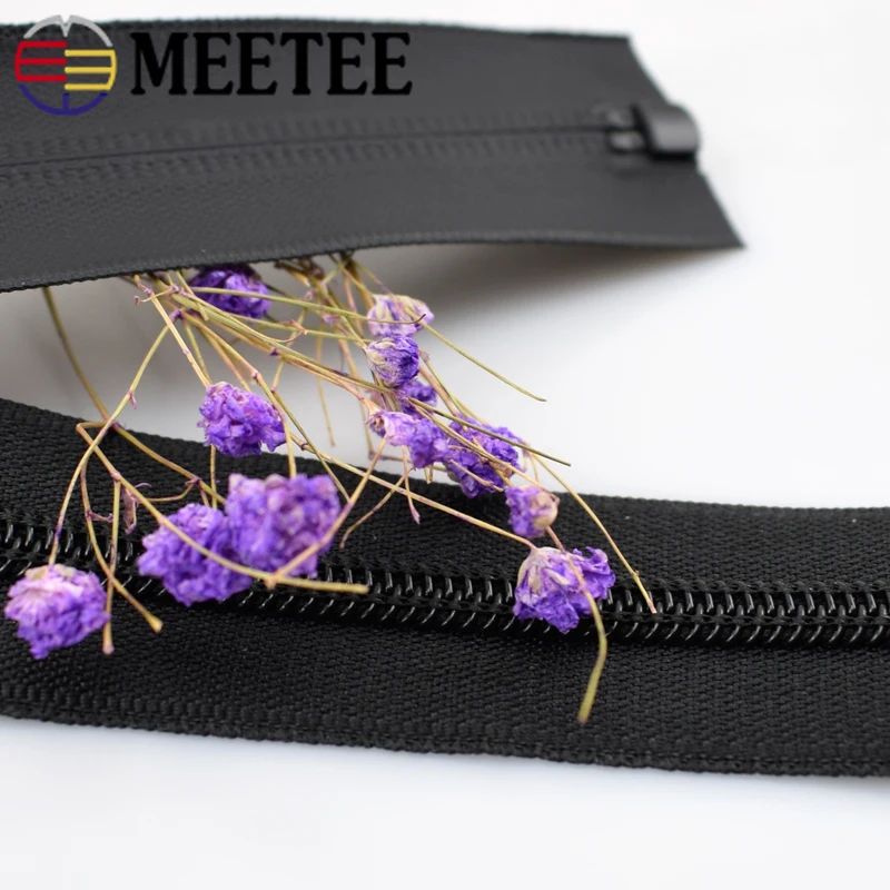 Meetee 4Pcs Black Nylon Waterproof Zippers Invisible Zip Singer/double Slider Open end for Jackets Sports Sewing DIY Crafts A1 2|Молнии| |