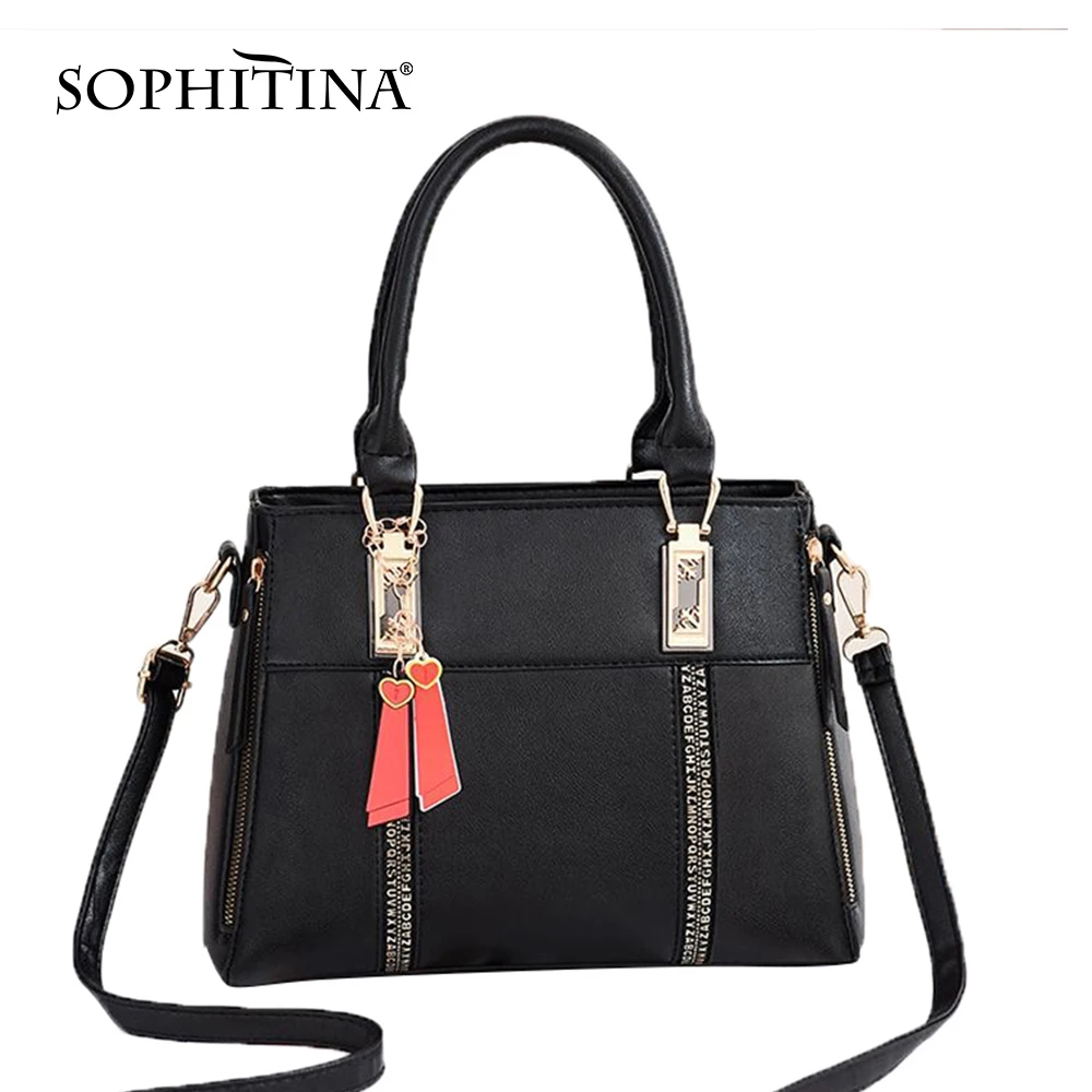 SOPHITINA женская сумка через плечо с подвеской и Вышивкой Контрастного Цвета