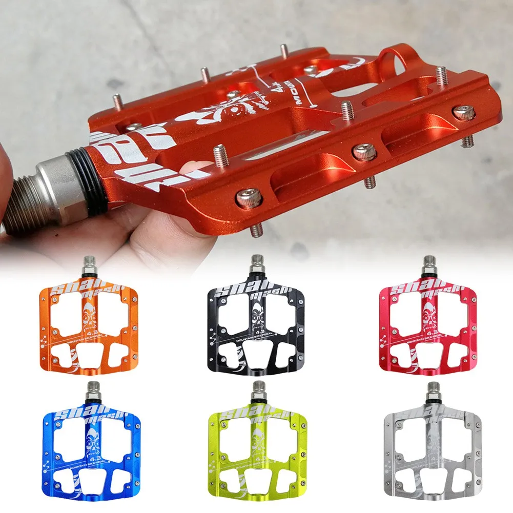 

3 Bearings Bicycle Pedal 9/16 Inch Aluminum CNC Cutting Flat Cycling Pedals