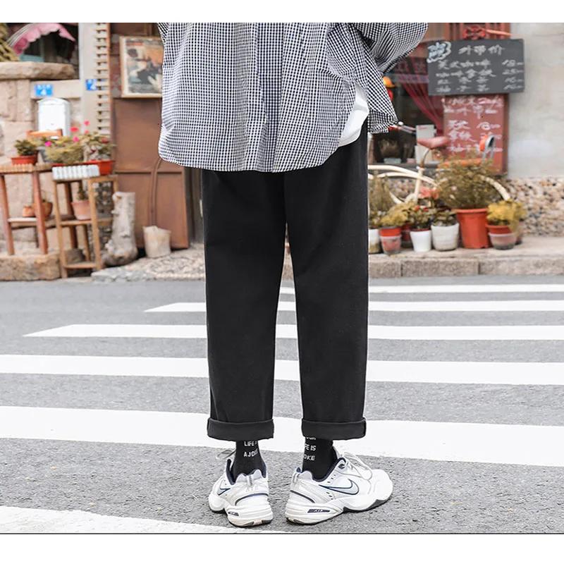 

Men's Khaki Non-standard Sports Jogging Wide Leg Pants High Quality Straight Jogging Pants Japanese Fashion All-Match Pants