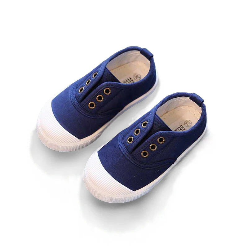 SZ142Blue Bekamille/весенне-Осенняя детская повседневная парусиновая обувь; детская обувь на плоской подошве с милым бантом; однотонные кроссовки принцессы для девочек - Цвет: SZ142Blue