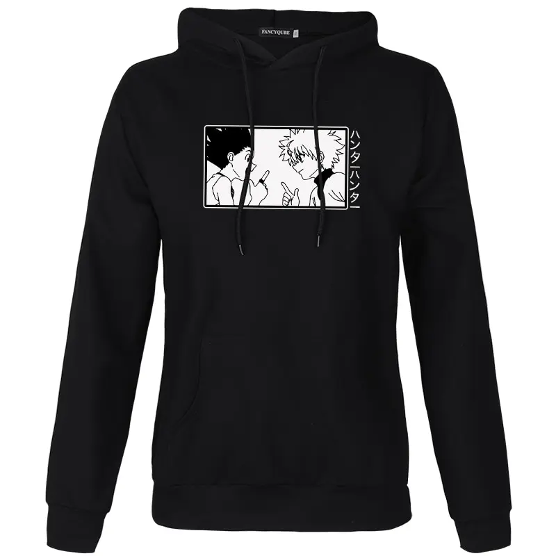 

2020 Hot Sale Women Winter Warm Top Japan Harajuku Style Anime Hunter X Hunter Double-sided Printed Pocket Hooded Sweatshirt