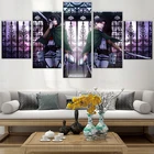 Декоративные плакаты из аниме атака на Титанов, настенные художественные картины, 5 шт., Levi Ackerman, Mikasa Ackerman, холст с HD-печатью, картины