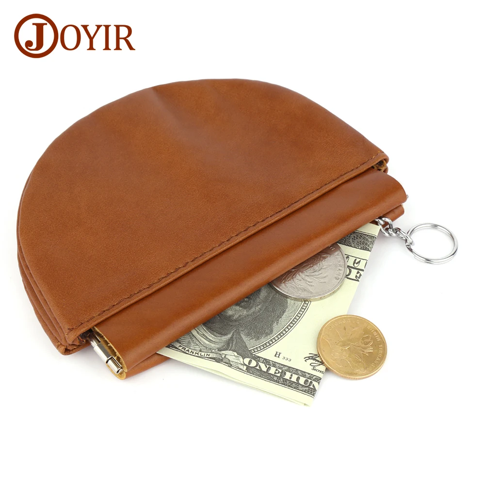 JOYIR Genuine Leather Coin Purse Women Fashion Small Mini Money Bag Case Cowhide Zipper Change Purses Female Key Holder New