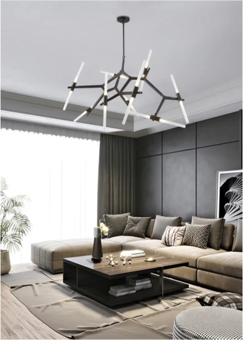 

Heng Yuan lighting chandelier postmodern designer Nordic led chandelier tree fork restaurant chandelier villa tree fork tea de