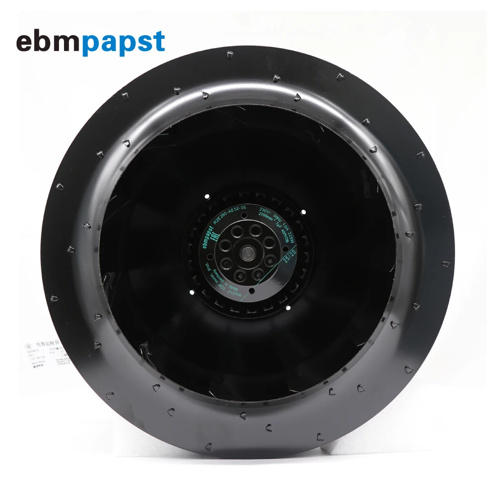 

Ebmpapst AB Rockwell Inverter Cooling Fan 225mm 230V 225W 1.0A Plastic Blades EC Centrifugal Blower 23X23X12cm 20-PP01080