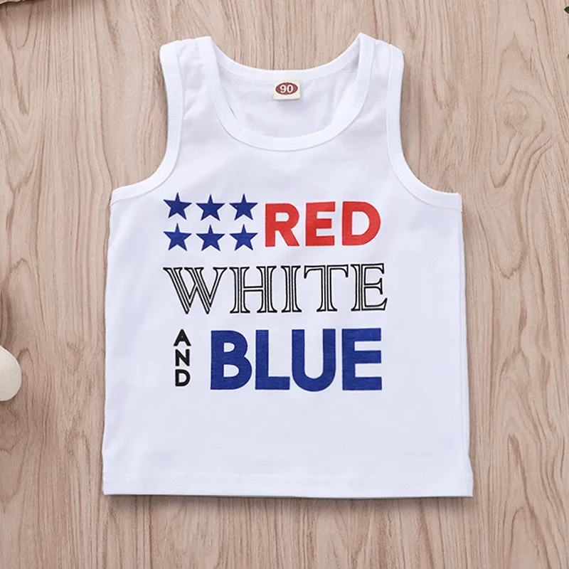 Комплекты с шортами для маленьких мальчиков и девочек наряд 4 июля красный белый