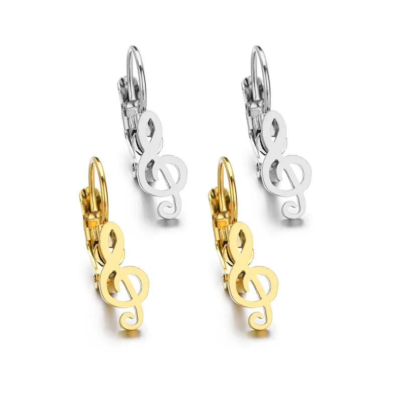 Новые серьги обручи для пирсинга в форме музыкальной музыки женщин и мужчин