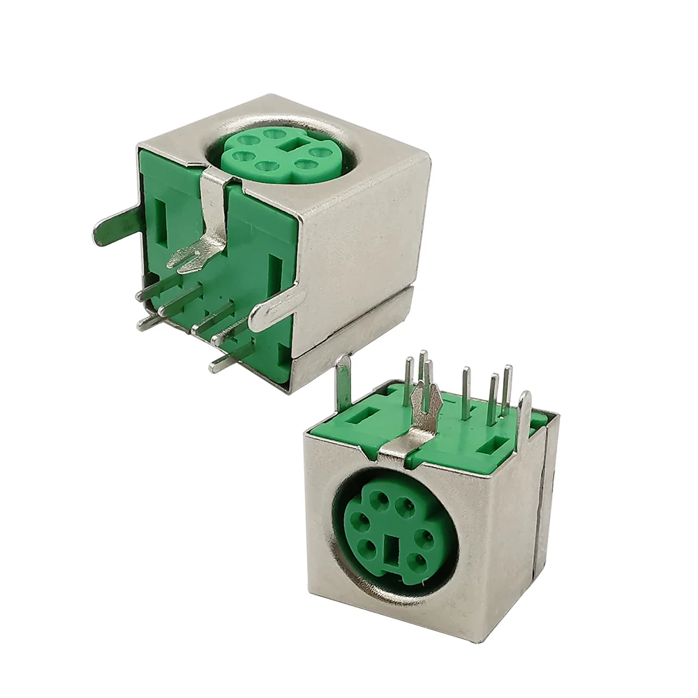 30 шт./лот PS2 6 P гнездовой разъем/Jack/разъем PS 2 зеленый Pin мини Din разъем для PC
