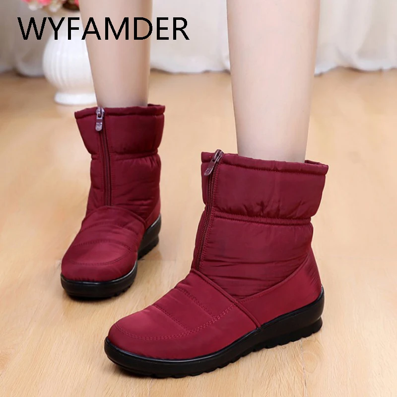 WYFAMDER/Водонепроницаемые зимние ботинки коллекция 2020 года Модные ботильоны на