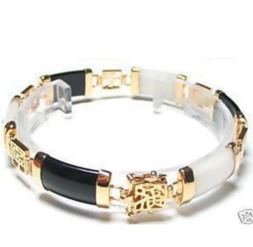 Бижутерия бесплатная доставка изысканный черный белый браслет из натурального