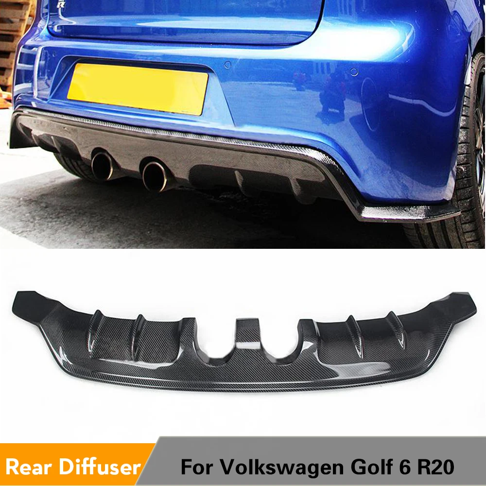 Углеродного волокна/FRP диффузор губа на задний бампер для Volkswagen VW Golf 6 VI MK6 R20 2010 2013