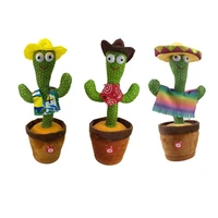 cactus plush toy electric luminous cactus toy singing 120 songs dancing twisting recording learning to speak twisting plush toy