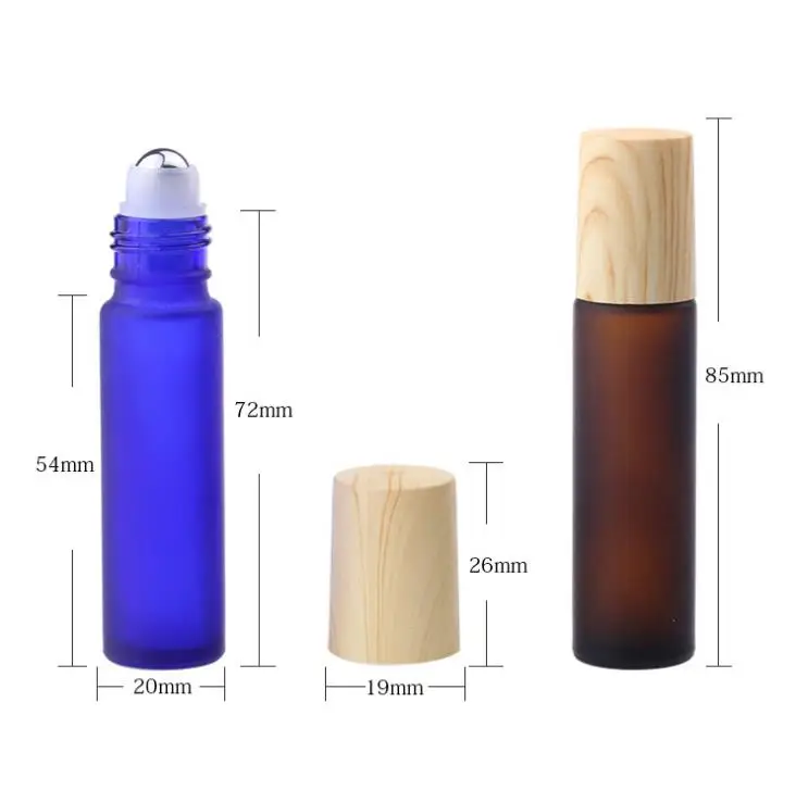 Frosted Black Clear Blue Amber 10 ml Metal Roller Perfume Bottles For Essential Oils Rolling 1 3 OZ Roll-on Glass SN3205 | Дом и сад