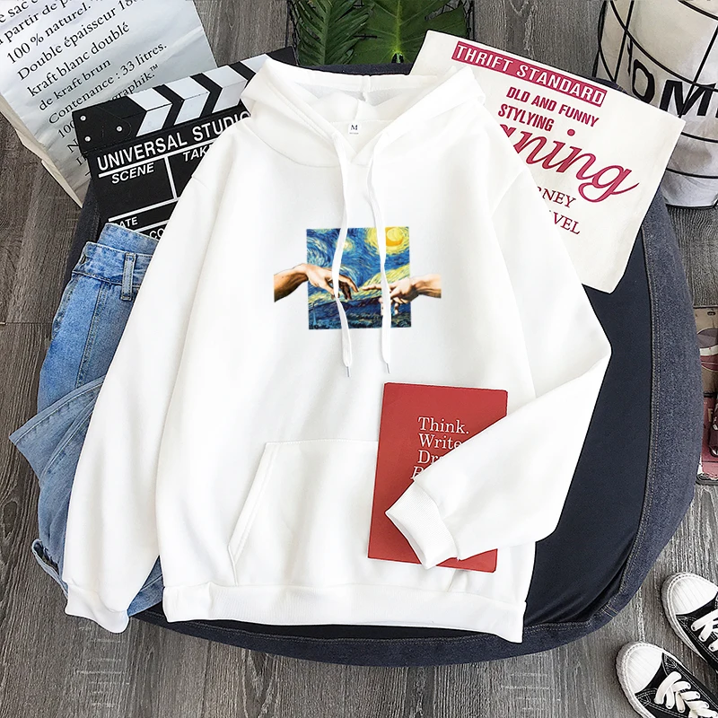 

New hoodie Hand of Adam inspired to create aesthetic print sweatshirt hoodie Funny Graphic Hoodie Fashion Sudadera Mujer Moletom