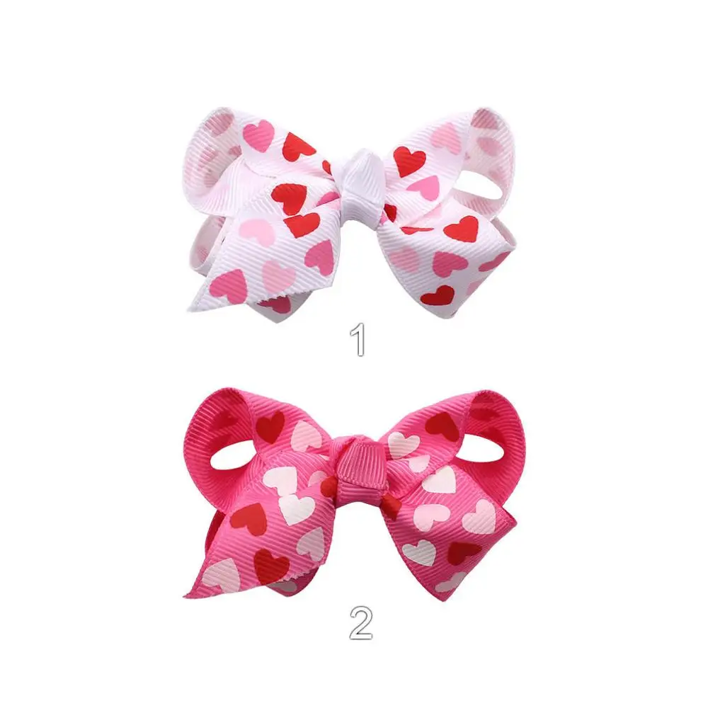 

Бант в рубчик для девочек, 30 шт./лот, 3 дюйма, розовое/красное сердце, подарок на день Святого Валентина 2020, банты для волос «сделай сам» для де...