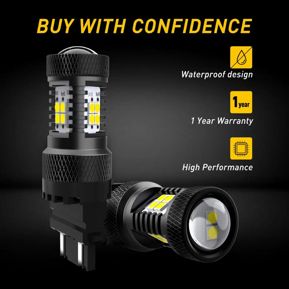 2PCS T25 3157 3156 P27/7W P27W Super Bright 3030 LED Car Brake Bulb Auto Turn Signal Lamp Daytime Running Light White Red Yellow |